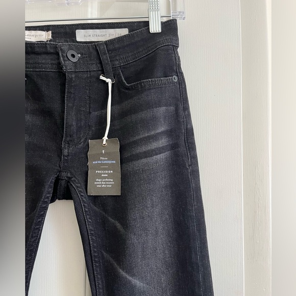 NWT Anthropologie Pilcro + the Letterpress Slim Straight Black Jeans 24 - Picture 3 of 6